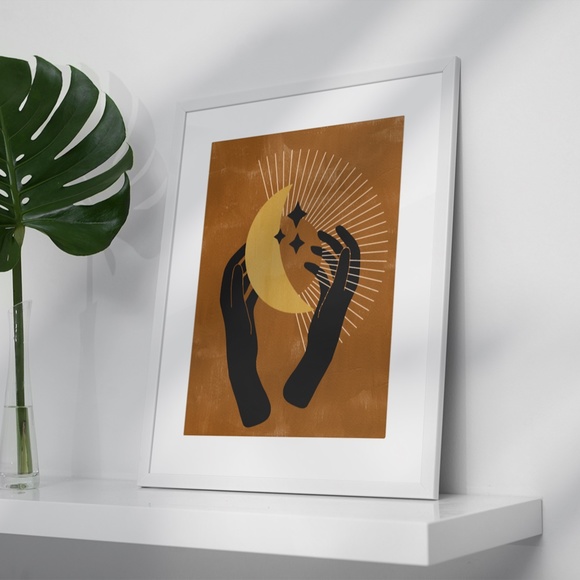 Wall Art Bohemian Celestial Hands Print Poster Illustration Unframed - Picture 6 of 17
